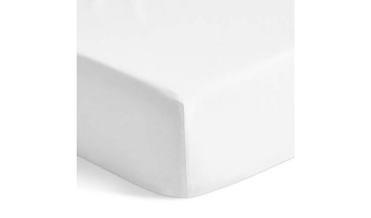 Habitat Polycotton Extra Deep White Fitted Sheet - King size