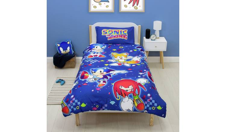 Sonic Retro Blue Kids Bedding Set - Single