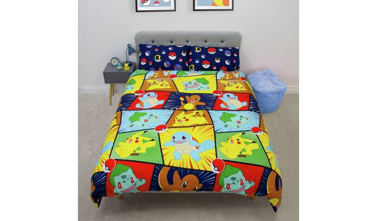 Pokemon Retro Blue Kids Bedding Set - Double