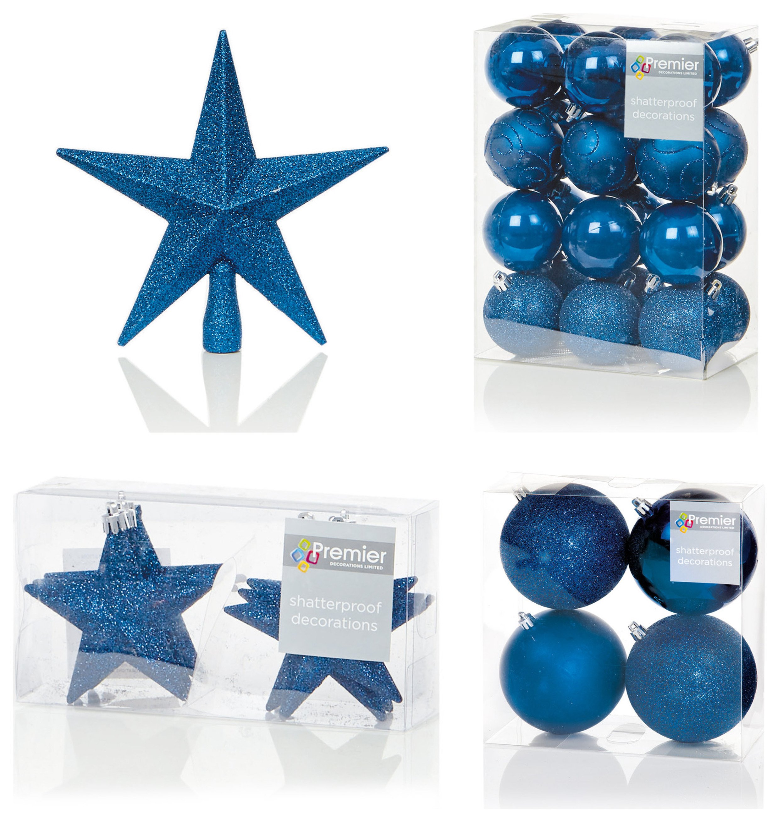 Premier Decorations 35 Piece Luxury Decoarions - Dark Blue