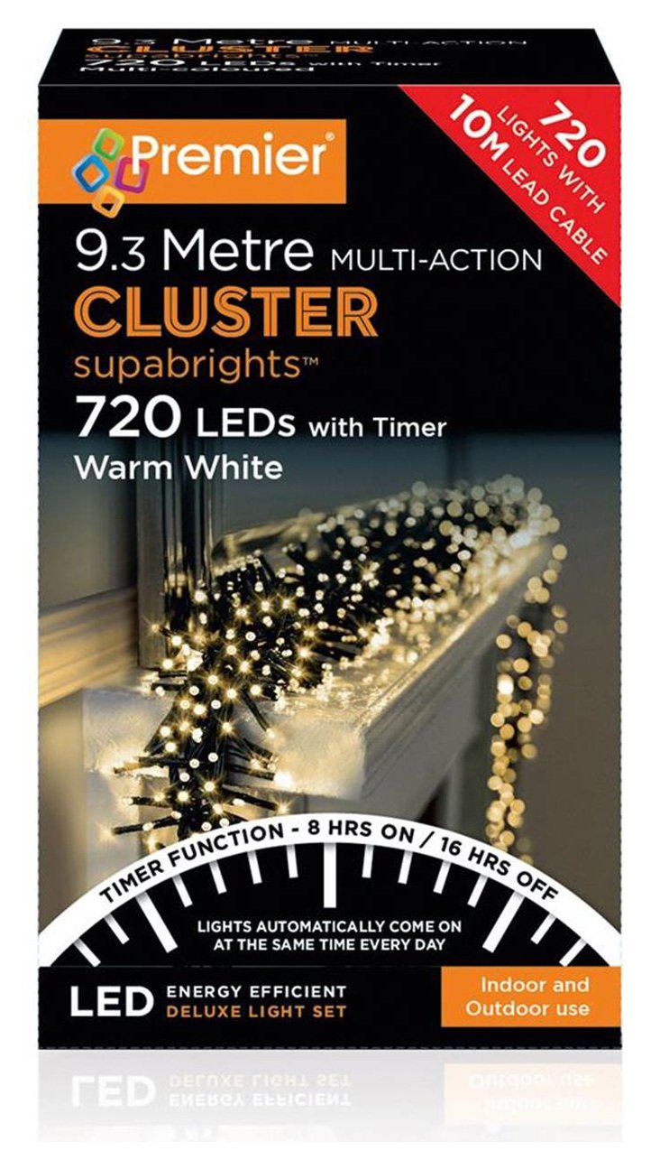 Premier Decorations 720 LED Multi Cluster Lights Warm White Reviews