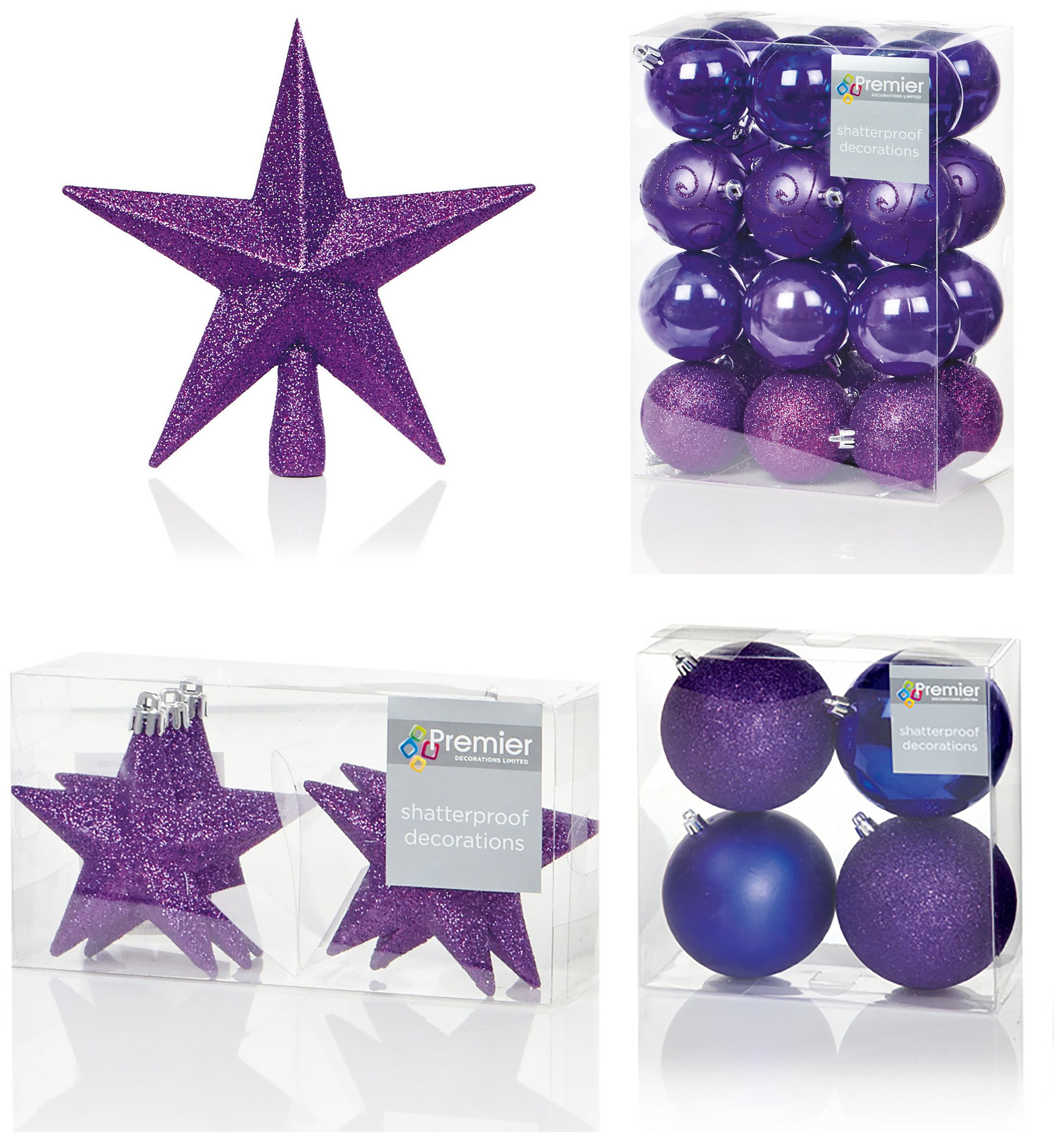 Premier Decorations 35 Piece Luxury Decoration Set - Purple