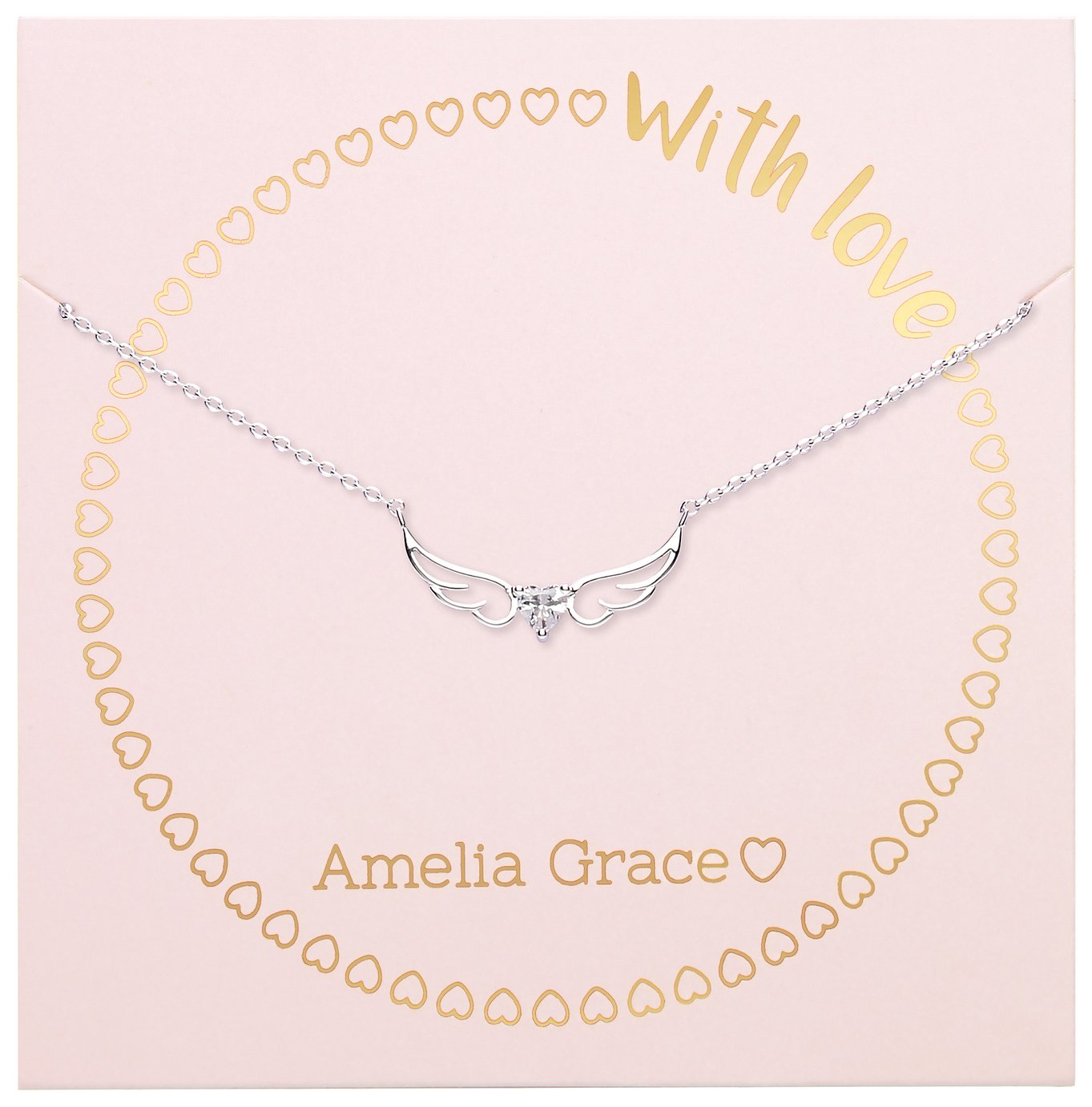 Amelia Grace Silver Coloured Angel Wing Heart Necklace review