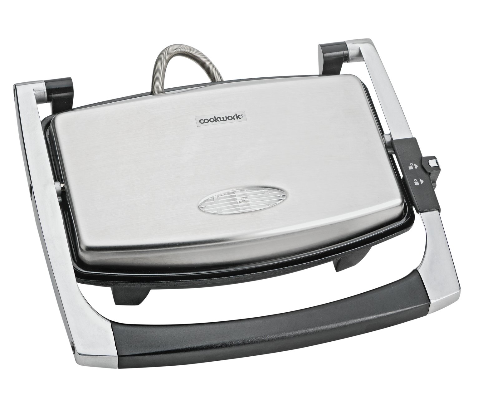 Cookworks 2 Portion Panini Grill - Stainless Steel