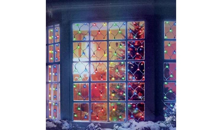 Premier Decorations Multicolour Net Christmas Window Lights