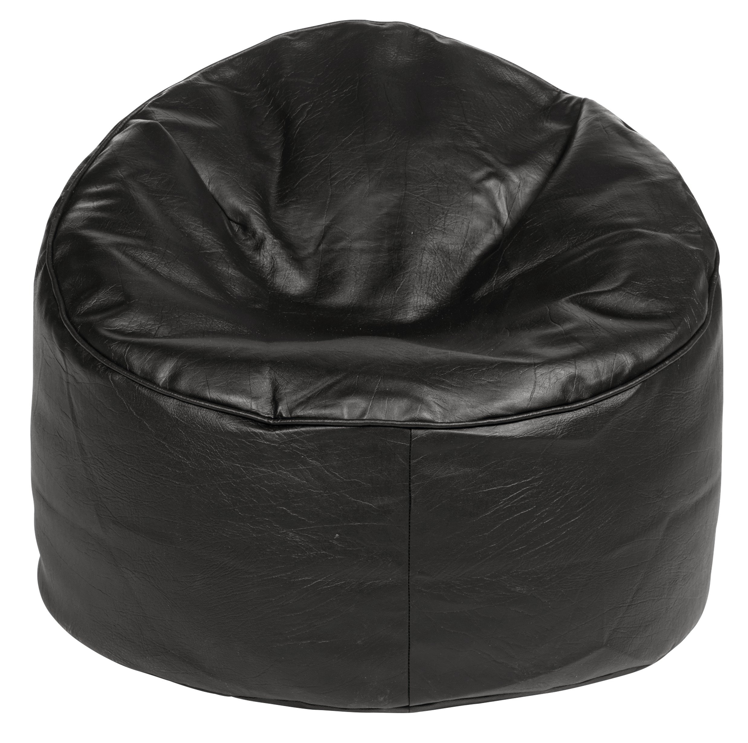 HOME Leather Effect Bean Chair - Black.