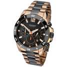 Sekonda men's black and rose gold plated chronograph watch sale