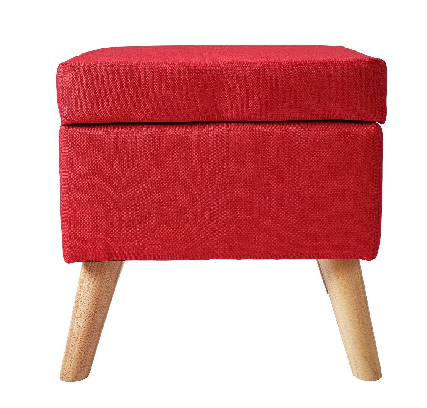 Argos Home Lexie Fabric Storage Footstool - Red