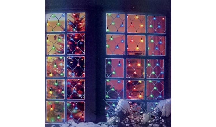 Premier Decorations Multicolour Net Christmas Window Lights