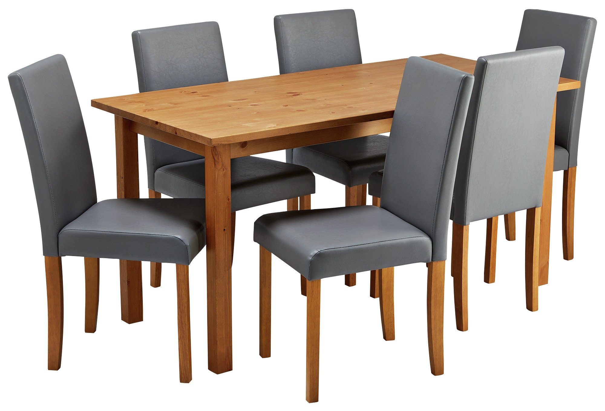 Argos Home Ashdon Solid Wood Dining Table & 6 Grey Chairs Review