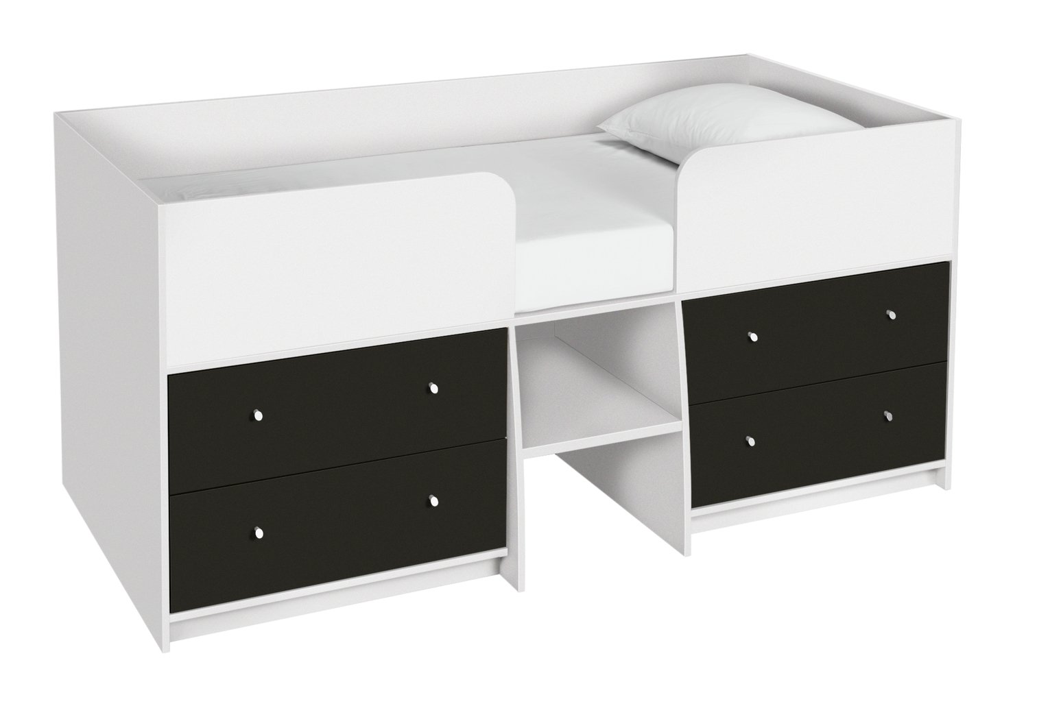 Argos Home Malibu Black & White Shorty Mid Sleeper Bed Frame Reviews