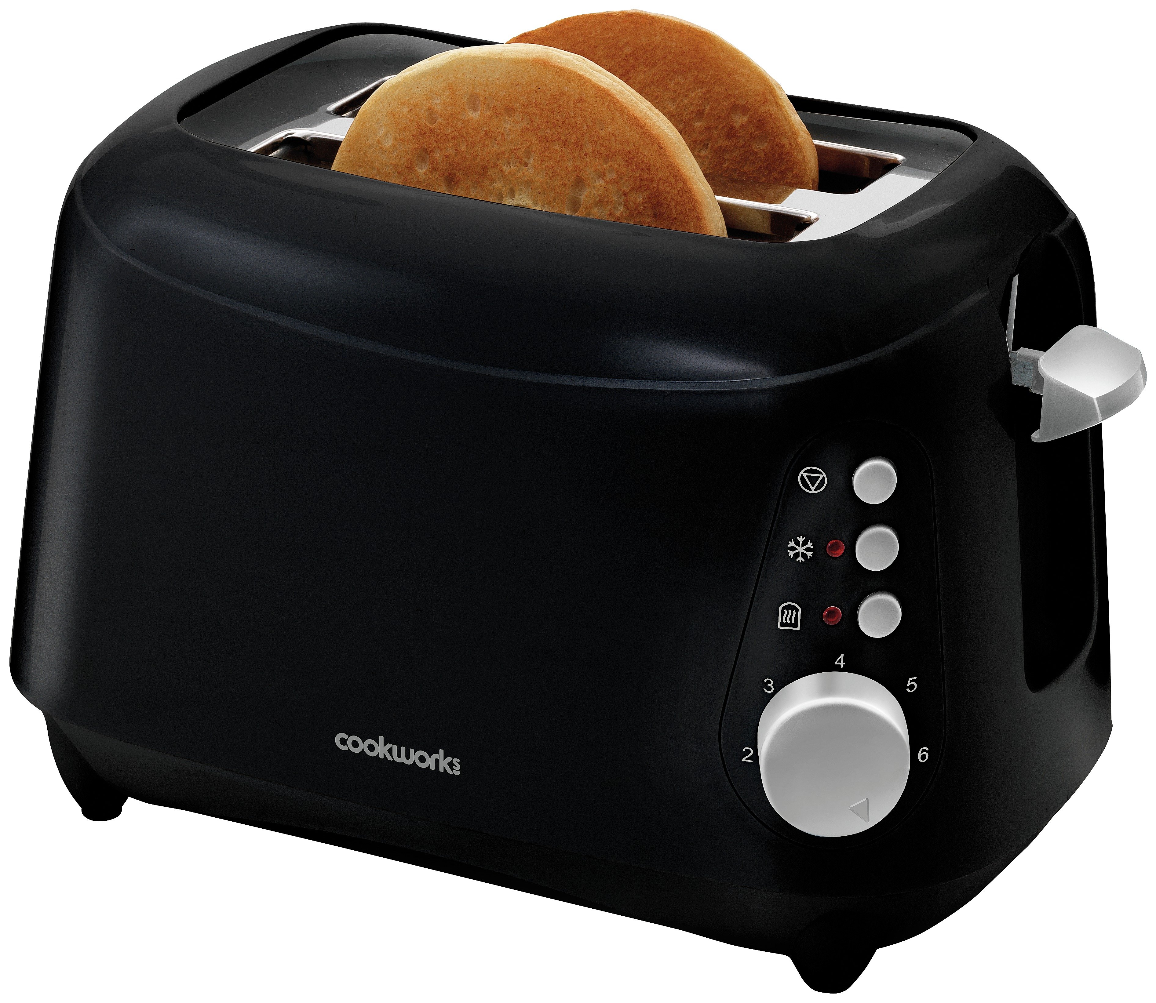 Cookworks 2 Slice Toaster - Black