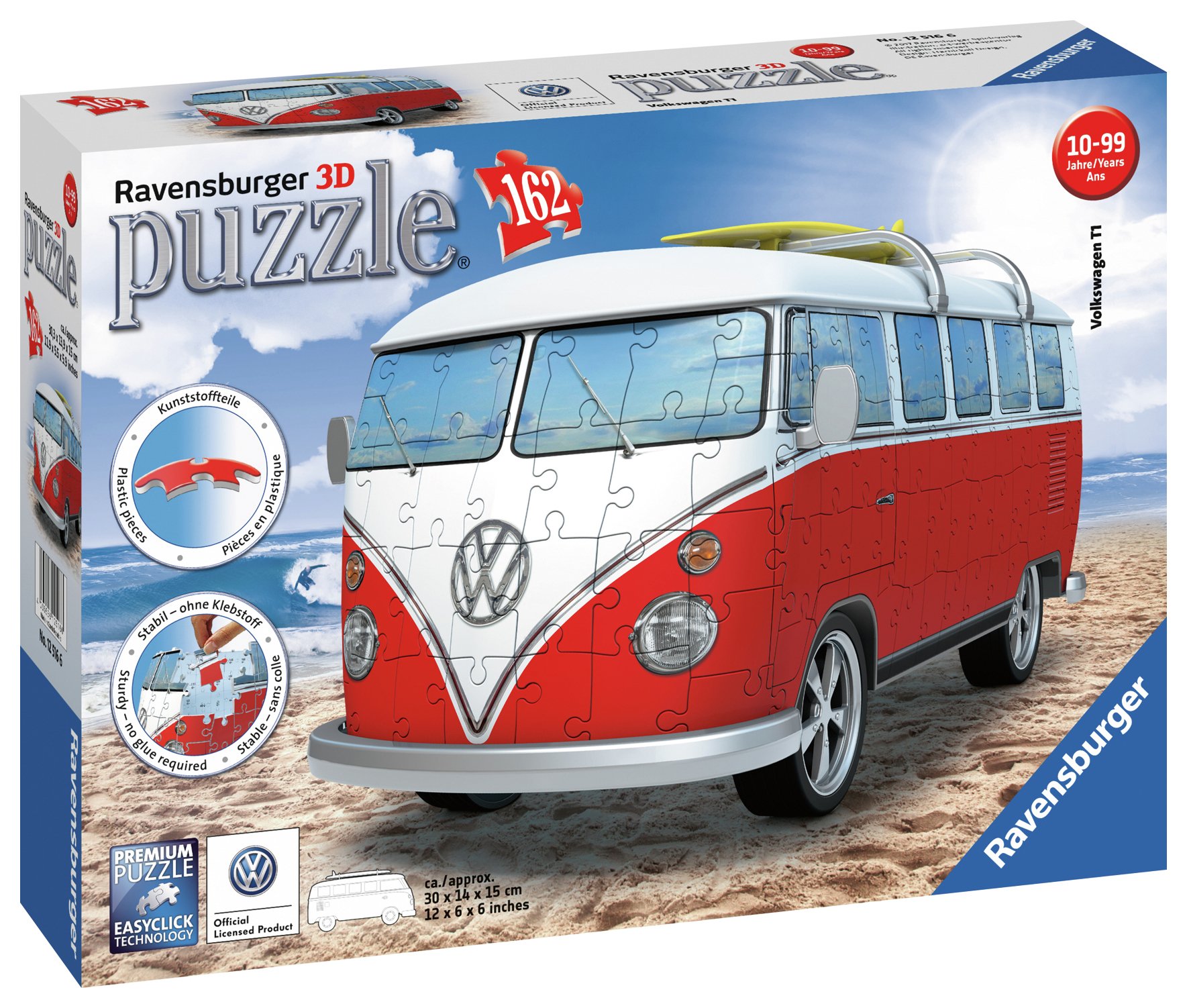 Ravensburger Volkswagen T1 Camper Van 3D Puzzle - 162 Piece