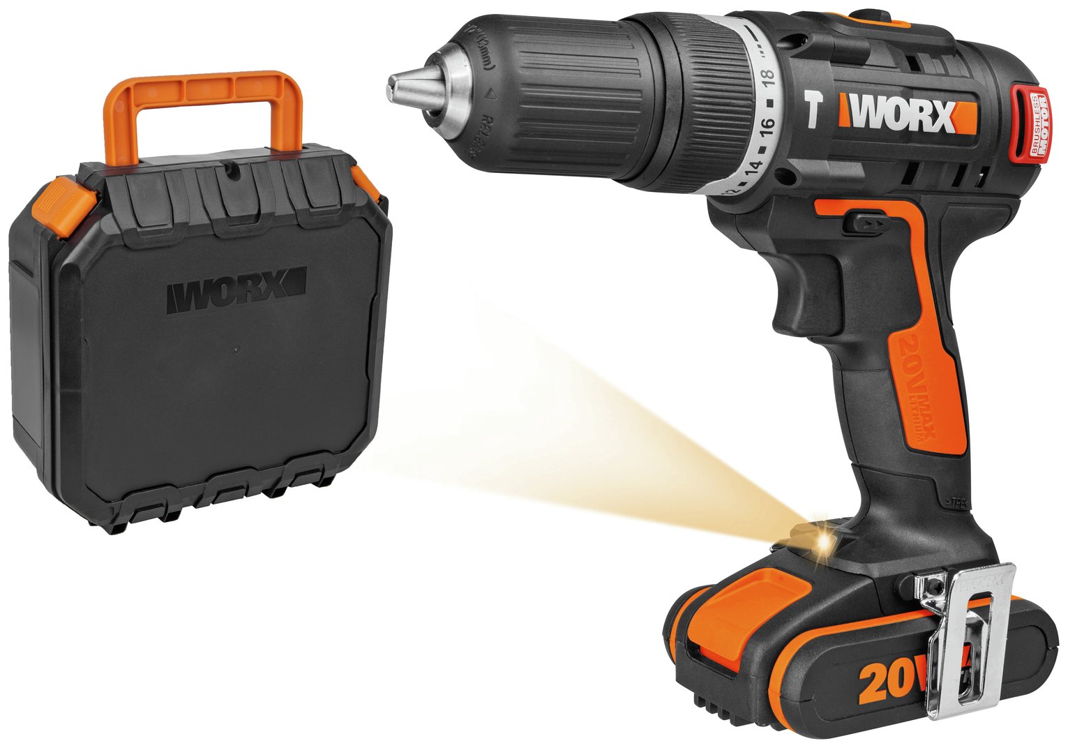 WORX WX348.1 Max Brushless Cordless Hammer Drill - 20V