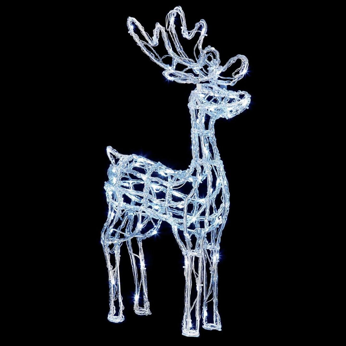 Premier Decorations 70cm LED Acrylic Reindeer - White