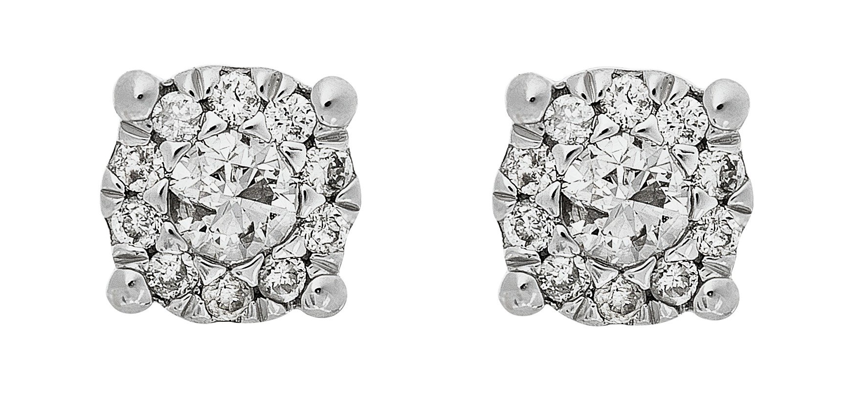 Revere 9ct White Gold 0.15ct tw Diamond Cluster Earrings Review