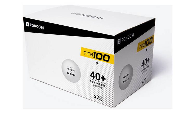 Decathlon Table Tennis Balls 100 1*40+ 72-Pack - White