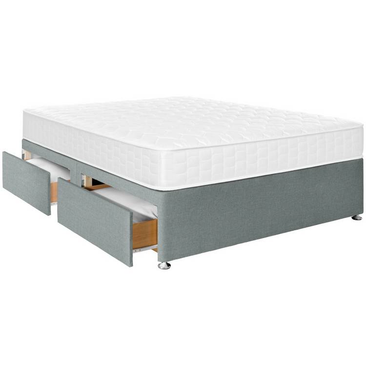 Argos Home Elmdon Deep Ortho Double 4 Drawer Divan Bed- Grey 0