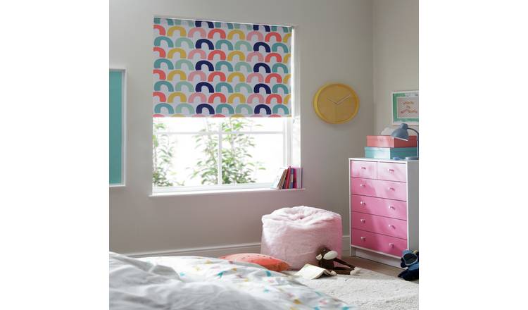 Habitat Kids Rainbow Blackout White Roller Blind - 90cm