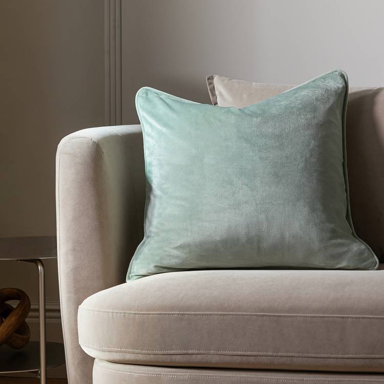 Habitat Velvet Cushion - Sage - 55x55cm 0