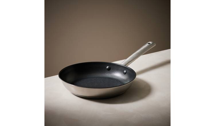 Habitat 24cm Brushed Stainless Steel Frying Pan