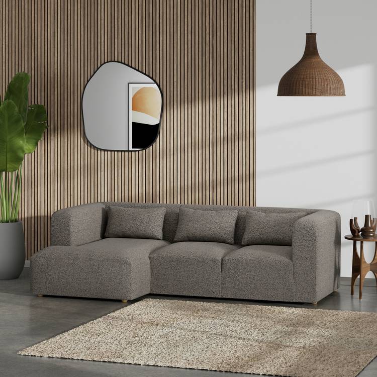 Habitat Lars Left Hand Corner Sofa - Charcoal - Ash Leg 0