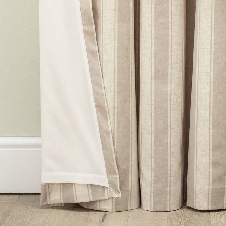 Habitat Stripe Printed Blackout Eyelet Curtains - Neutral 0