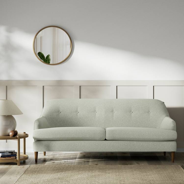 Habitat Frome Fabric 3 Seater Sofa - Sage Green - Dark Leg 0