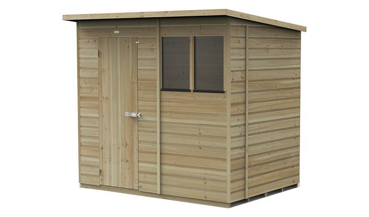 Forest Beckwood Shiplap 2 Windows Pent Shed - 7 x 5ft