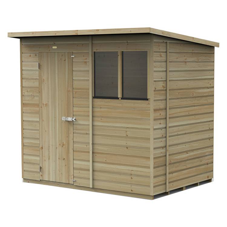 Forest Beckwood Shiplap 2 Windows Pent Shed - 7 x 5ft 0