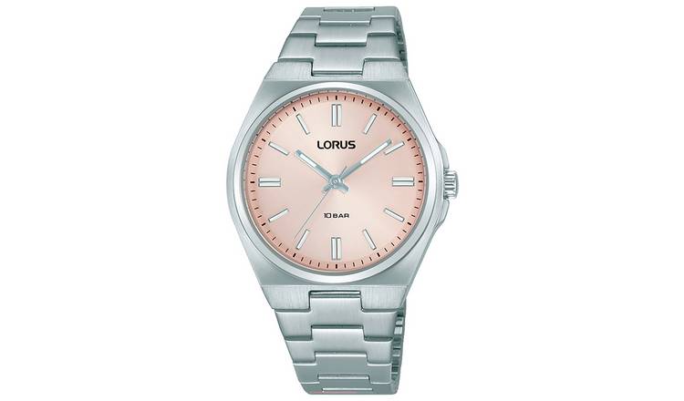 Lorus Stainless Steel  Pale Pink Sunray Dial Bracelet Watch