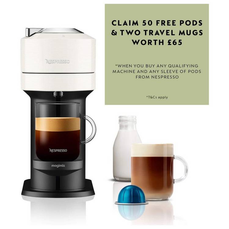 Nespresso Vertuo Next by De'Longhi Pod Coffee Machine-White 0
