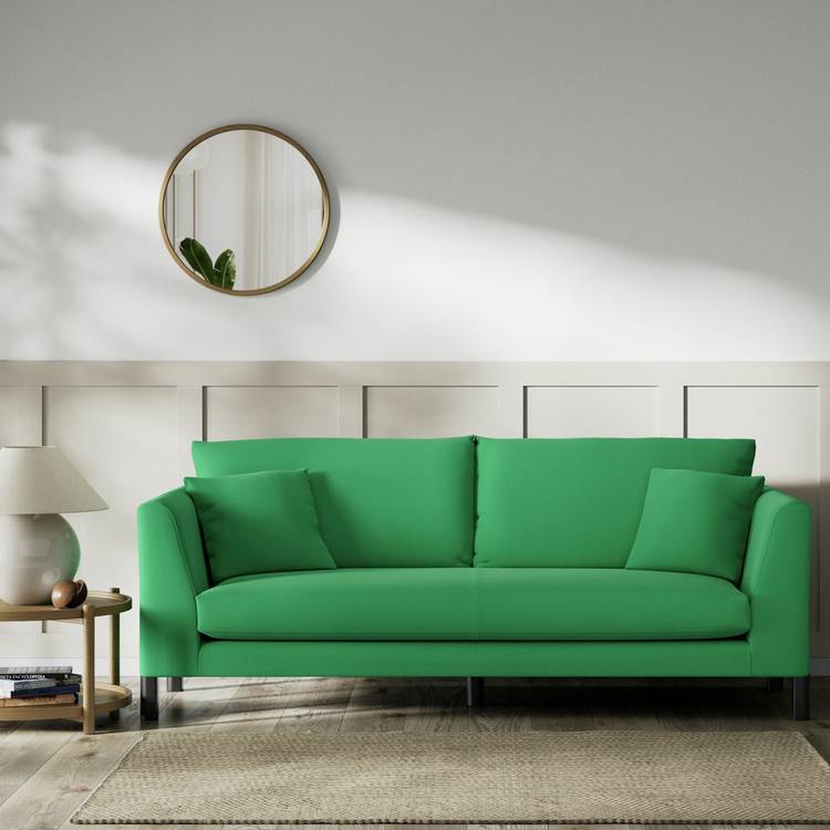 Habitat Aston Fabric 3 Seater Sofa - Emerald Green-Black Leg 0