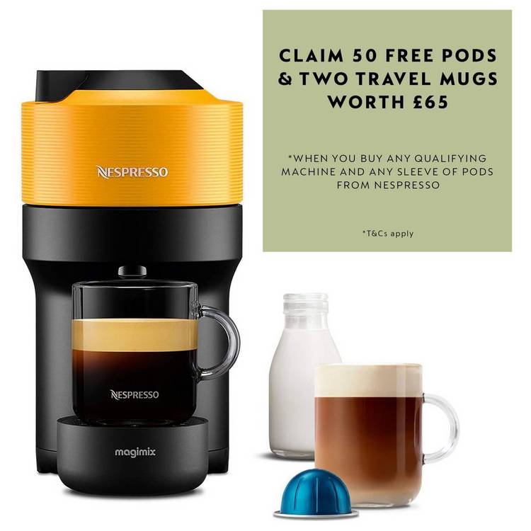 Nespresso Vertuo Pop by De'Longhi Pod Coffee Machine-Yellow 0