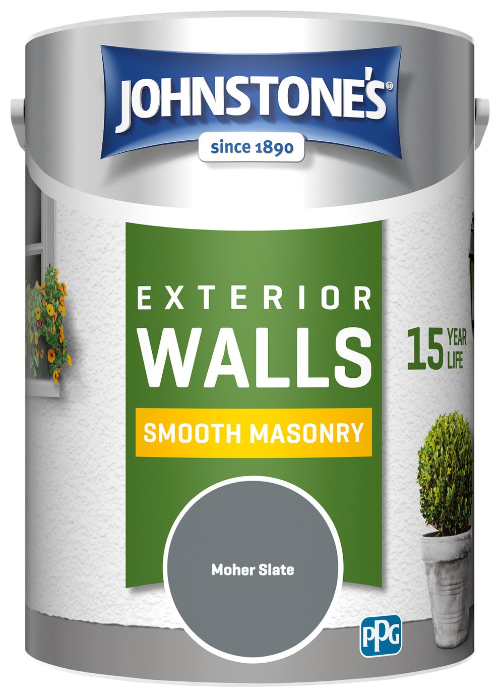 Johnstone's Smooth Masonry Paint 15 Year Life Moher Slate 5L