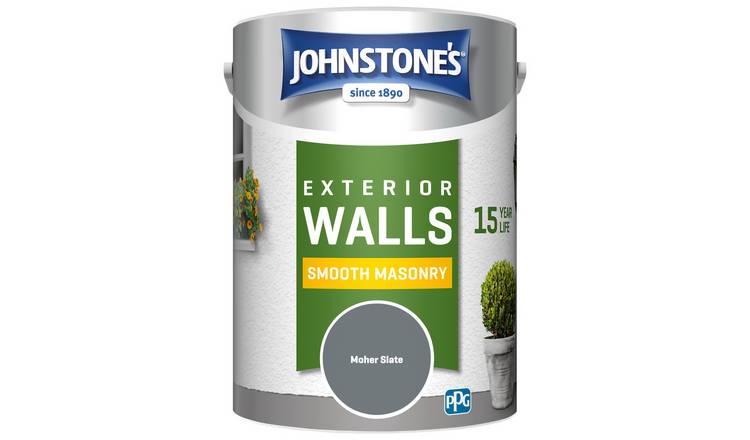 Johnstone's Smooth Masonry Paint 15 Year Life Moher Slate 5L