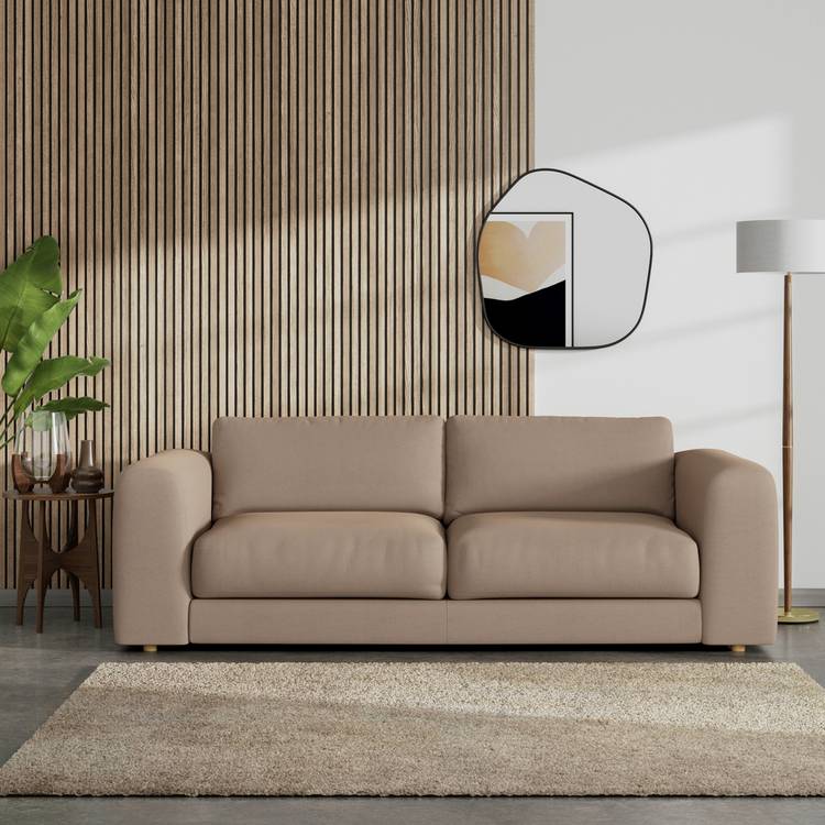 Habitat Ayr Fabric 4 Seater Sofa - Biscuit 0