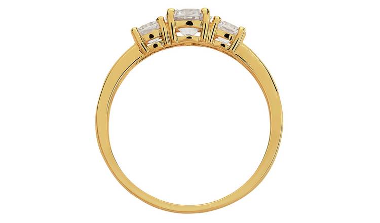 Buy Revere 9ct Gold Cubic Zirconia Shoulder Engagement Ring M