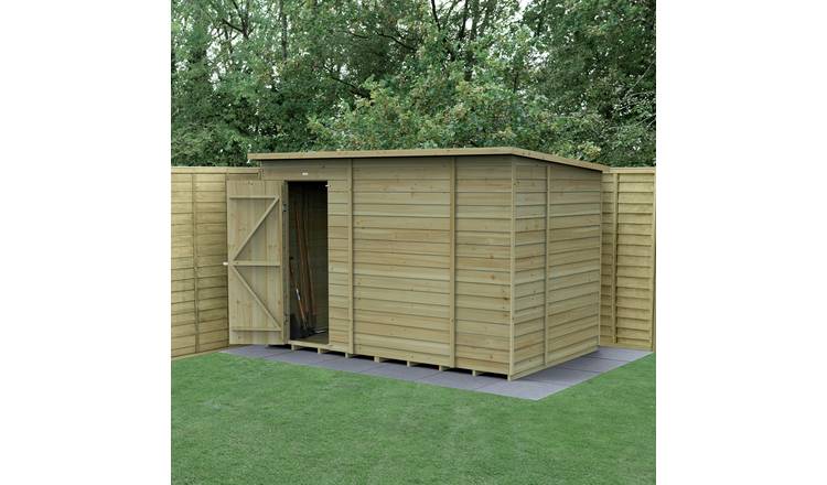 Forest 4Life Overlap Windowless Pent Shed - 10 x 6ft