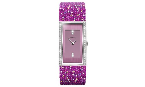 Buy Seksy by Sekonda Ladies Pink Crystal Leather Strap Watch at Ubuy Pakistan