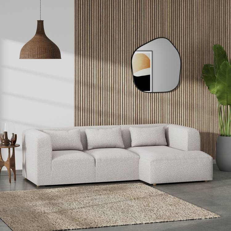 Habitat Lars Right Hand Corner Sofa - Natural - Ash Leg 0