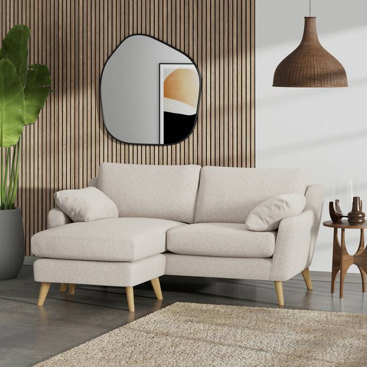 Habitat Ivor Left Hand Corner Sofa - Natural - Ash Leg 0