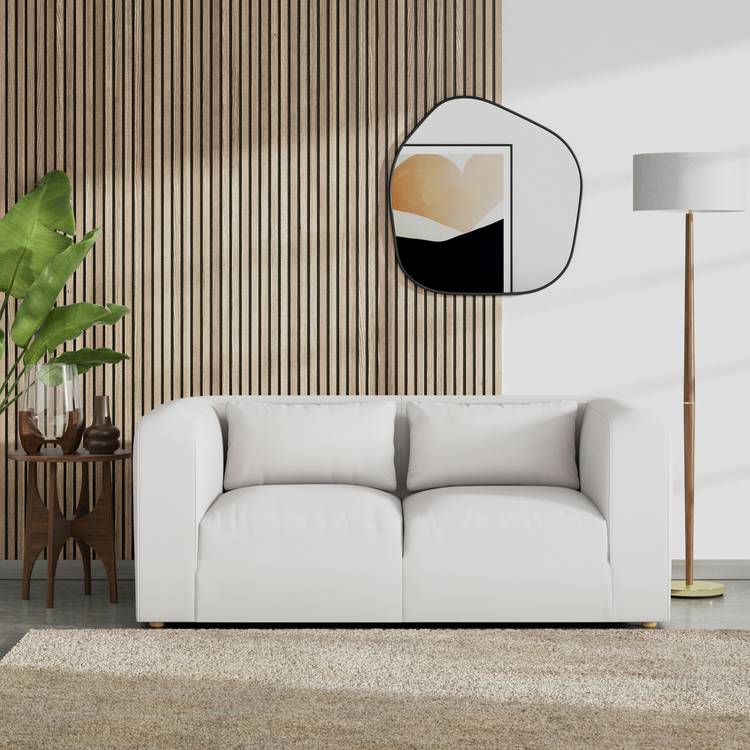 Habitat Lars Fabric 2 Seater Sofa - Natural - Ash Leg 0