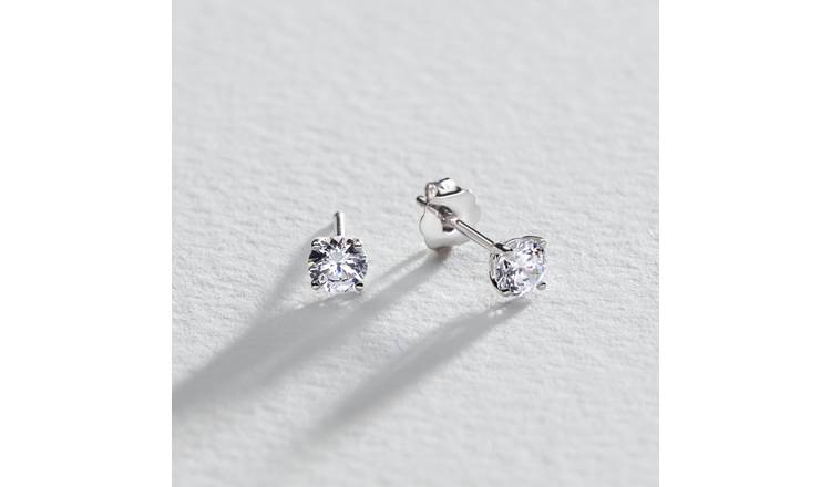 Ladies white gold stud hot sale earrings