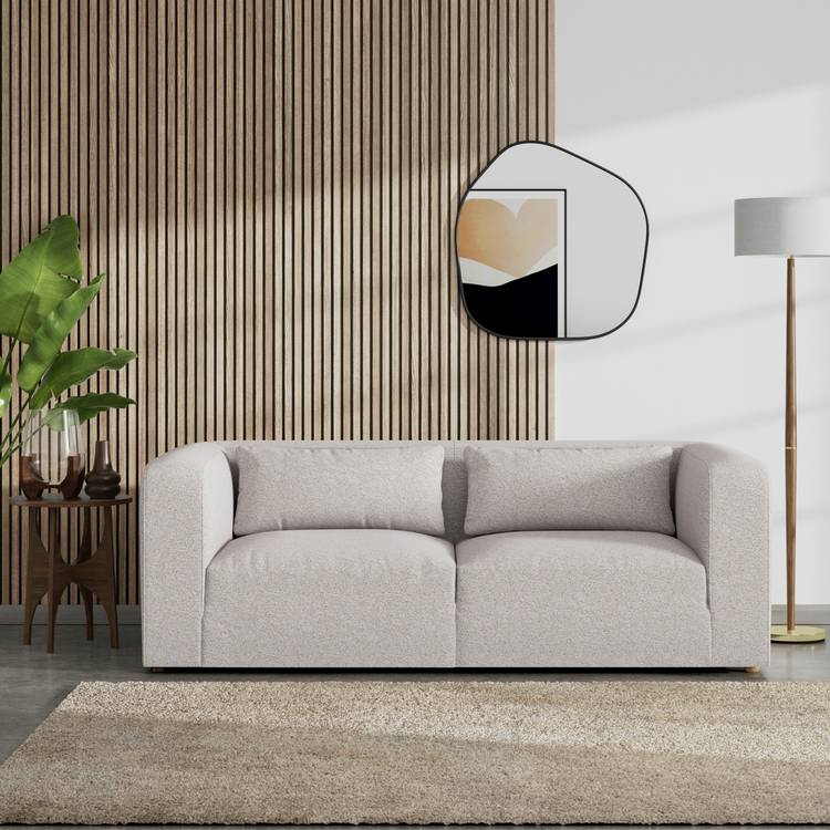 Habitat Lars Fabric 3 Seater Sofa - Natural - Ash Leg 0