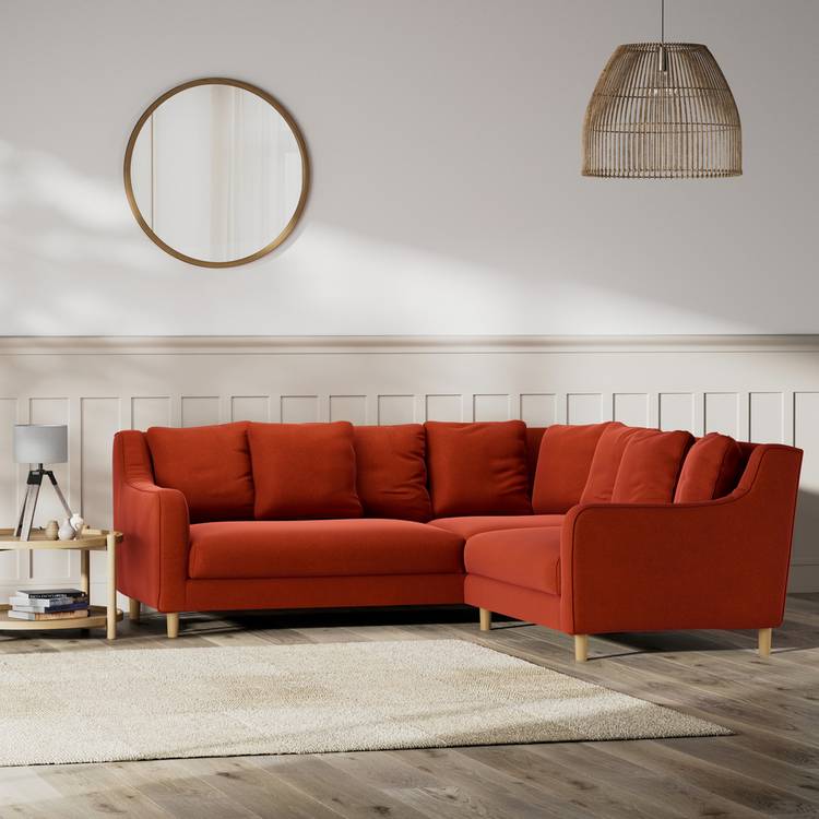 Habitat Swift Reversible Corner Sofa - Burnt Orange -Ash Leg 0