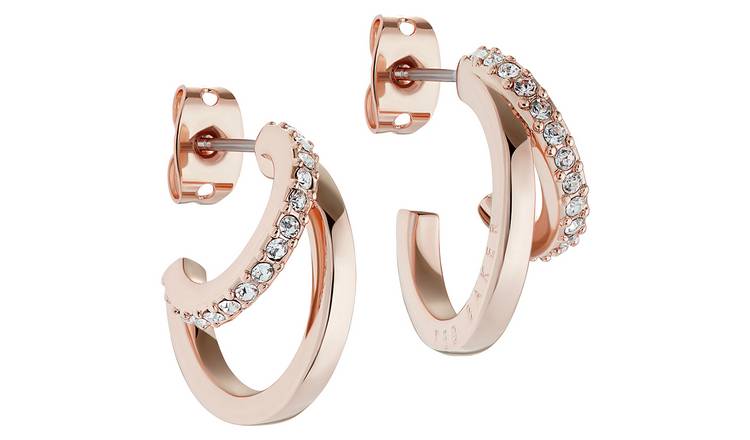 Ted Baker Rose Gold Plated Double Hoop Earrings