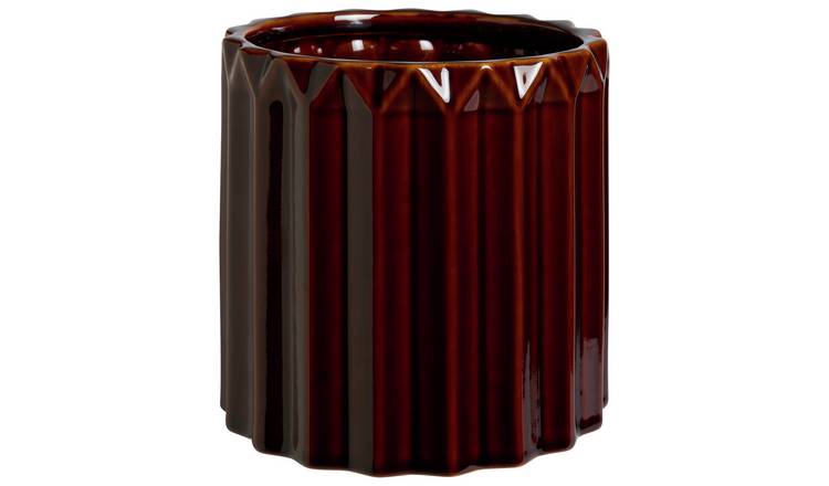 Habitat 20cm Glass Faceted Ceramic Planter