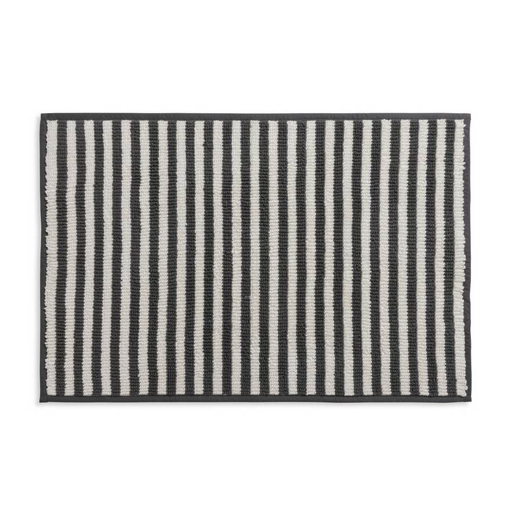 Habitat Grey Stripe Bath Mat 0