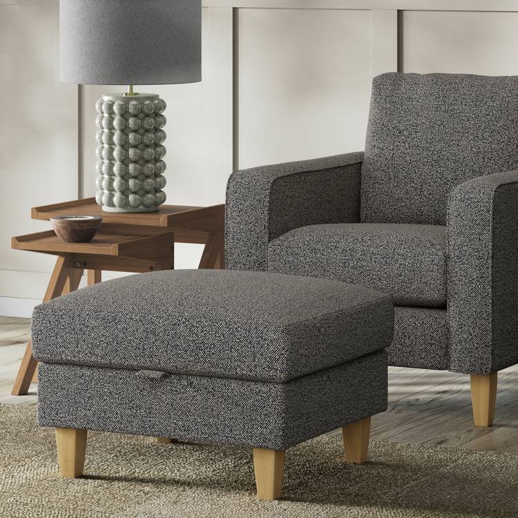 Habitat Felin Fabric Storage Footstool - Charcoal 0